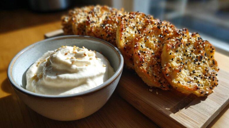 Homemade Everything Bagel Chips with Whipped Feta Dip