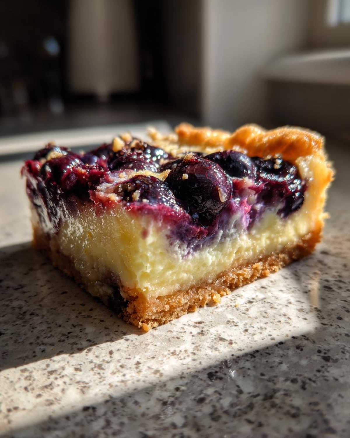 Lemon Blueberry Cheesecake Bars with Shortbread Crust - detail 3