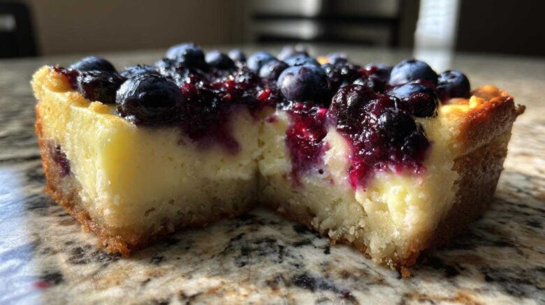 Lemon Blueberry Cheesecake Bars with Shortbread Crust