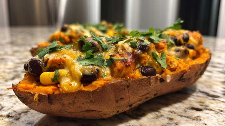 Loaded Sweet Potato Skins for Lunch (Healthy & Filling)