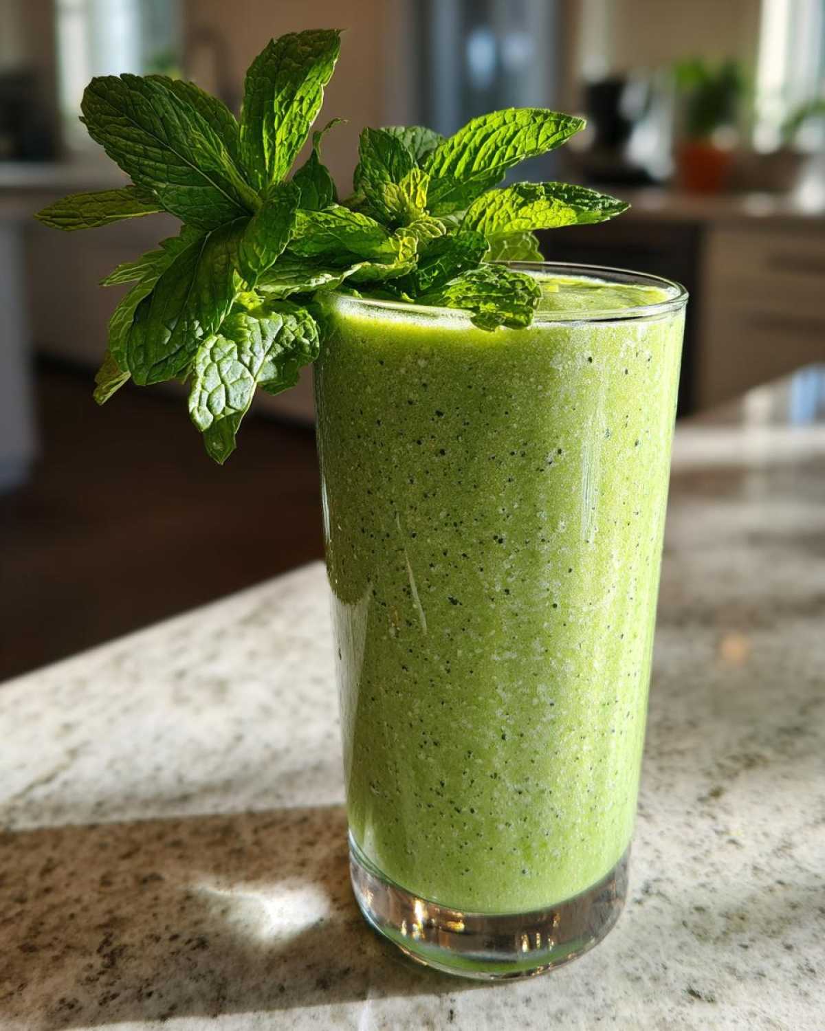 Mint Basil Green Smoothie (Morning Energy Booster) - detail 1