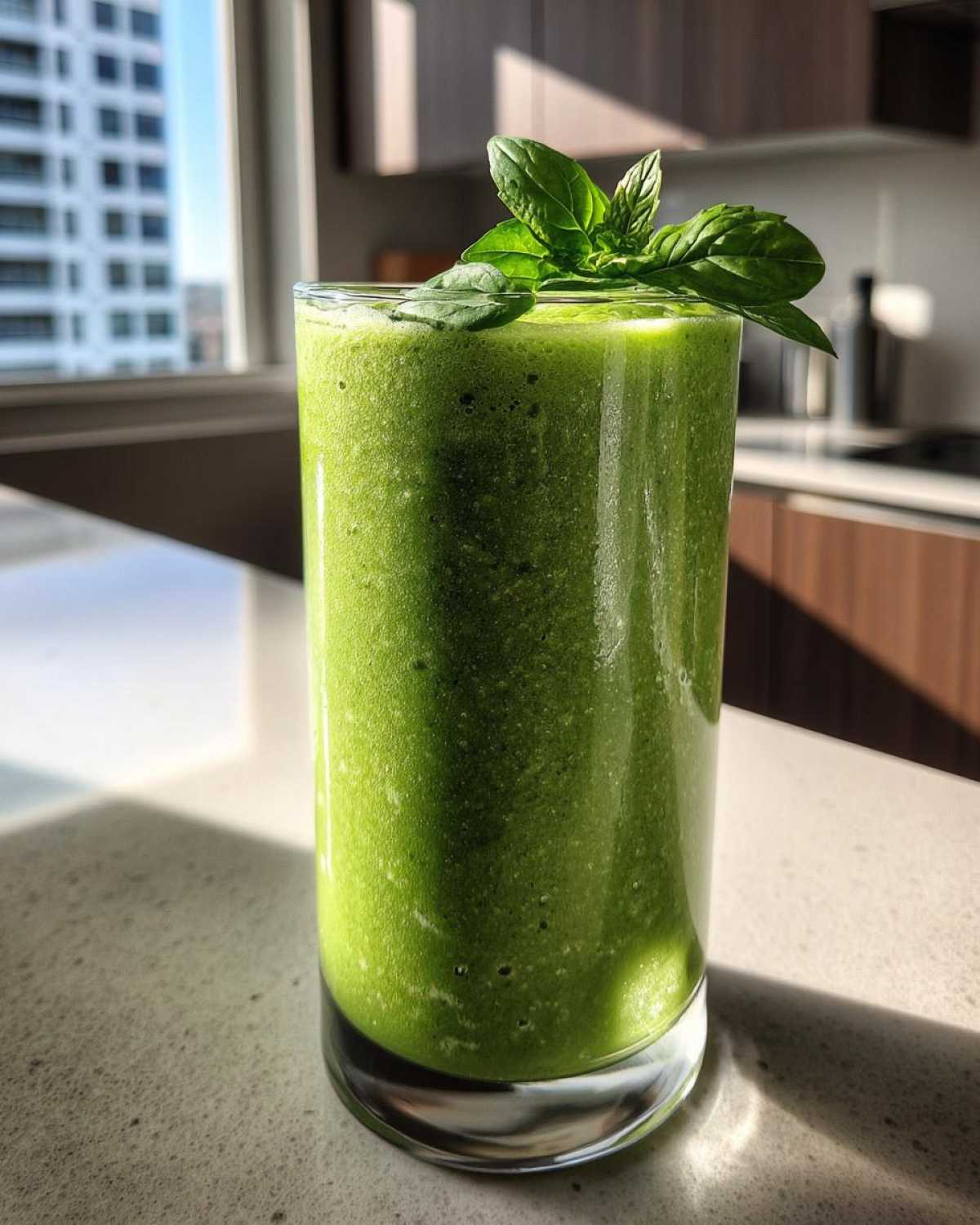 Mint Basil Green Smoothie (Morning Energy Booster) - detail 3