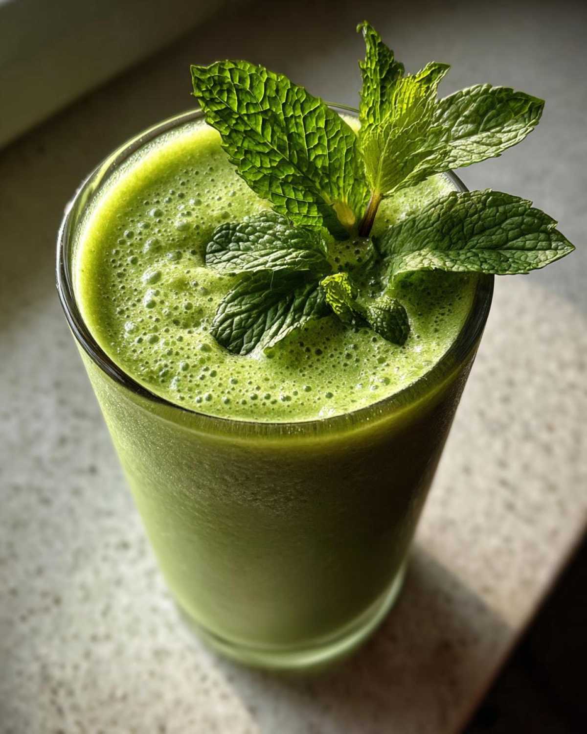 Mint Basil Green Smoothie (Morning Energy Booster) - detail 4