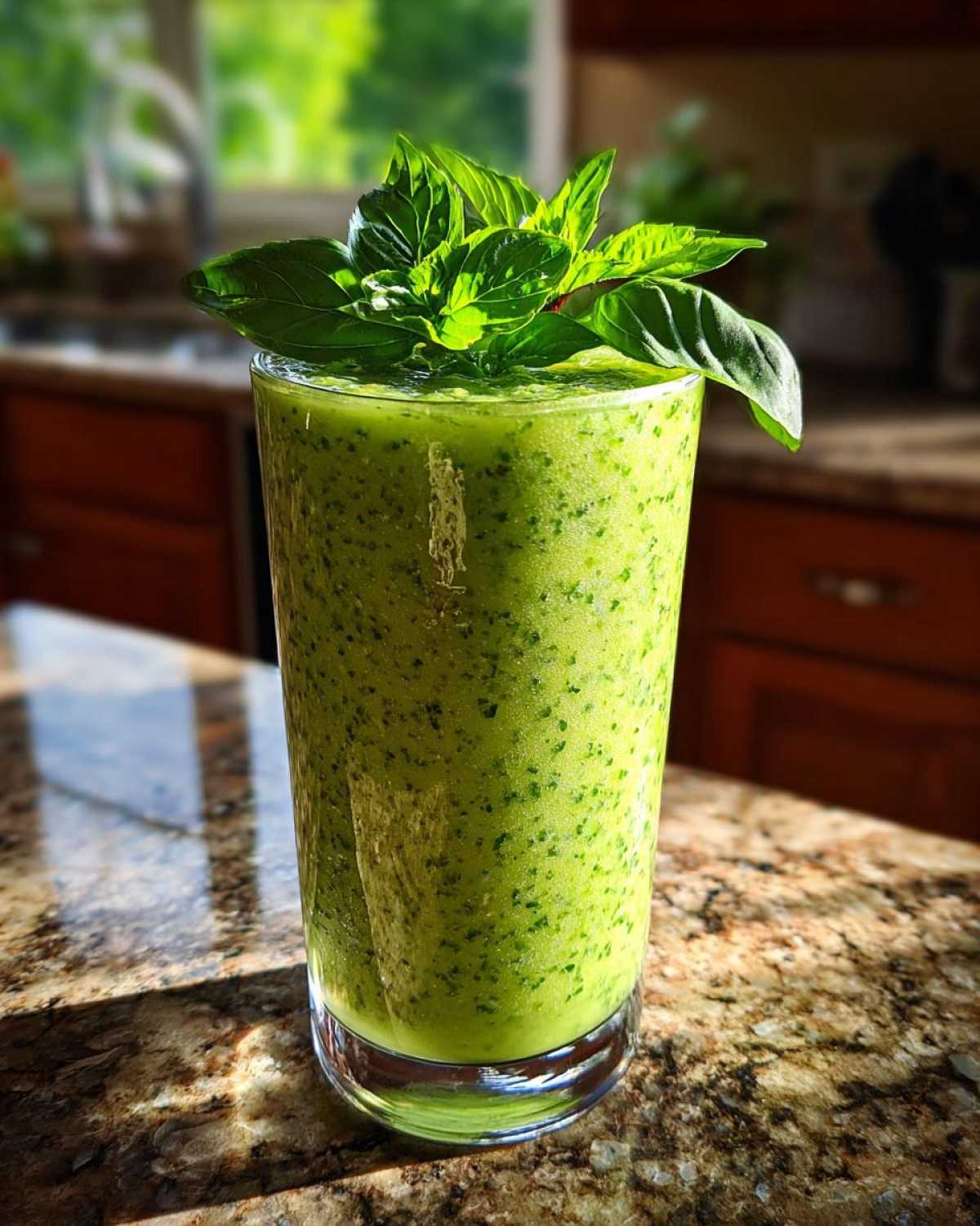 Mint Basil Green Smoothie (Morning Energy Booster) - detail 2