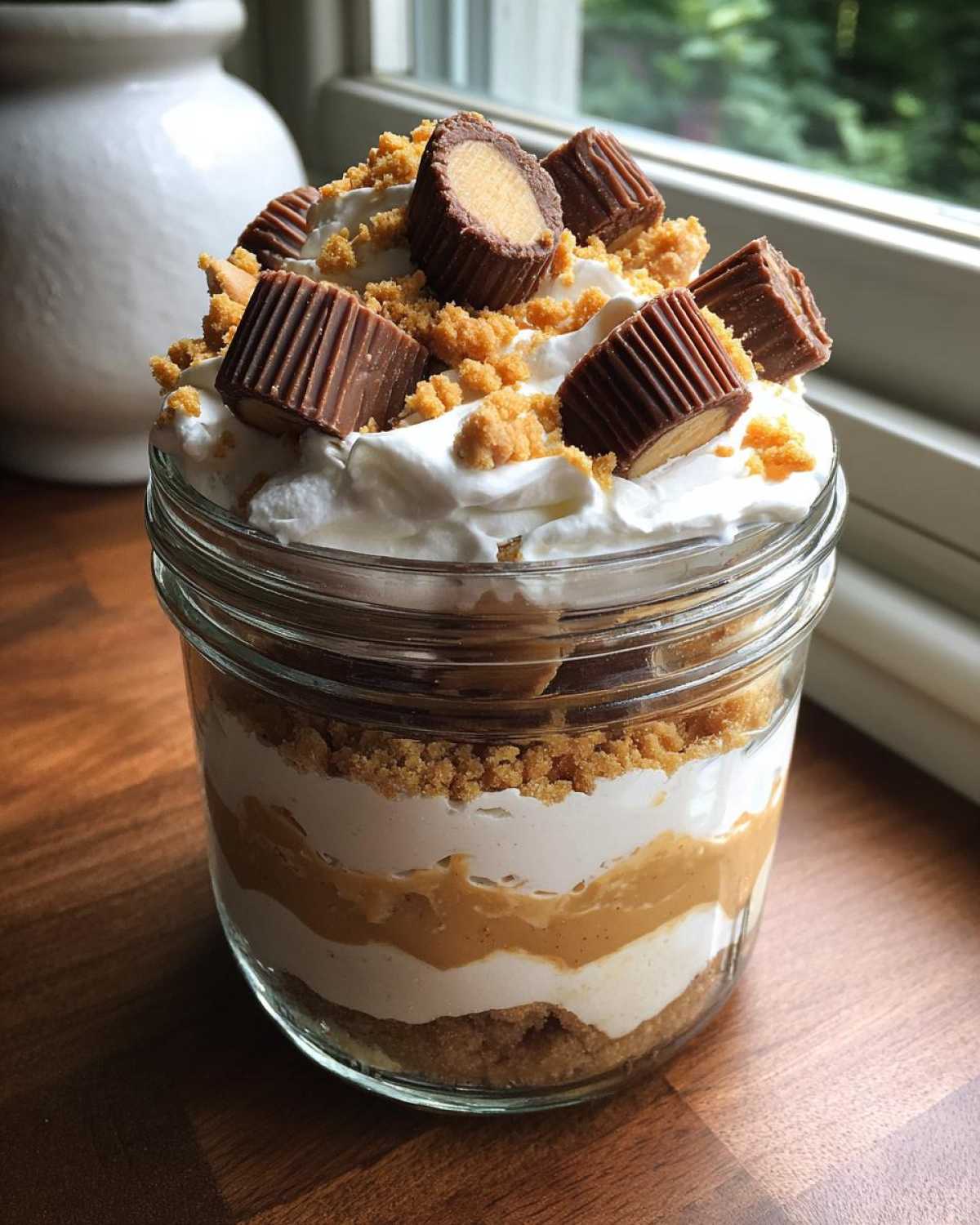 No-Bake Peanut Butter Pie in a Jar - detail 1