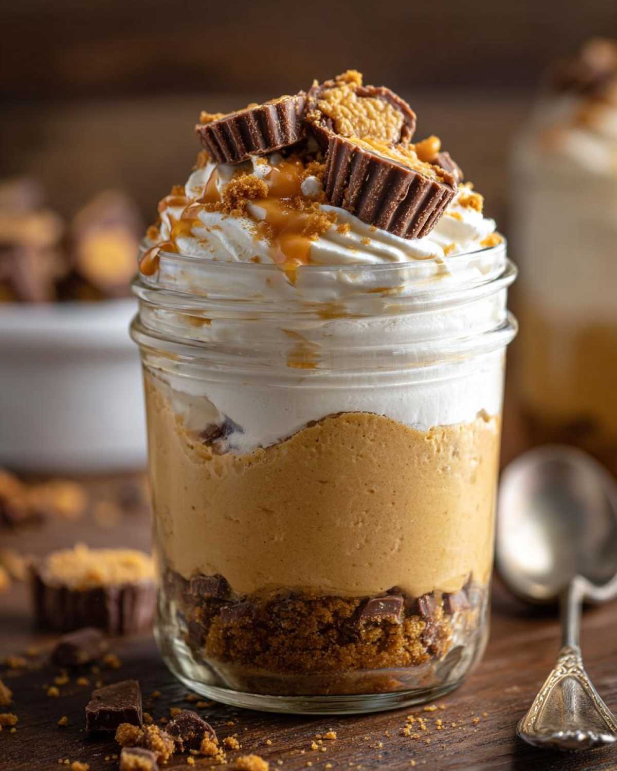 No-Bake Peanut Butter Pie in a Jar - detail 3