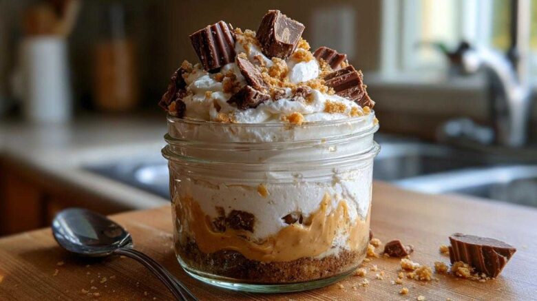 No-Bake Peanut Butter Pie in a Jar