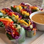 Rainbow Veggie Spring Rolls with Peanut Dipping Sauce