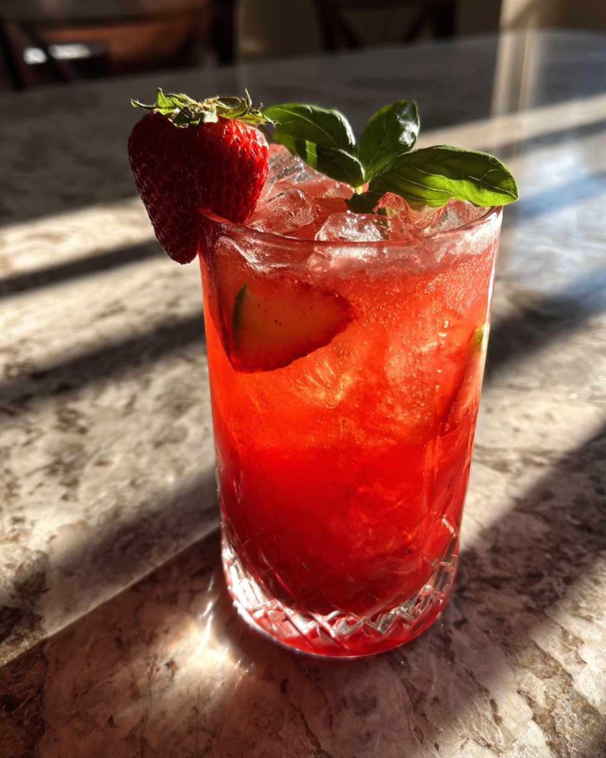 Strawberry Basil Limeade (Farmers Market Drink) - detail 1