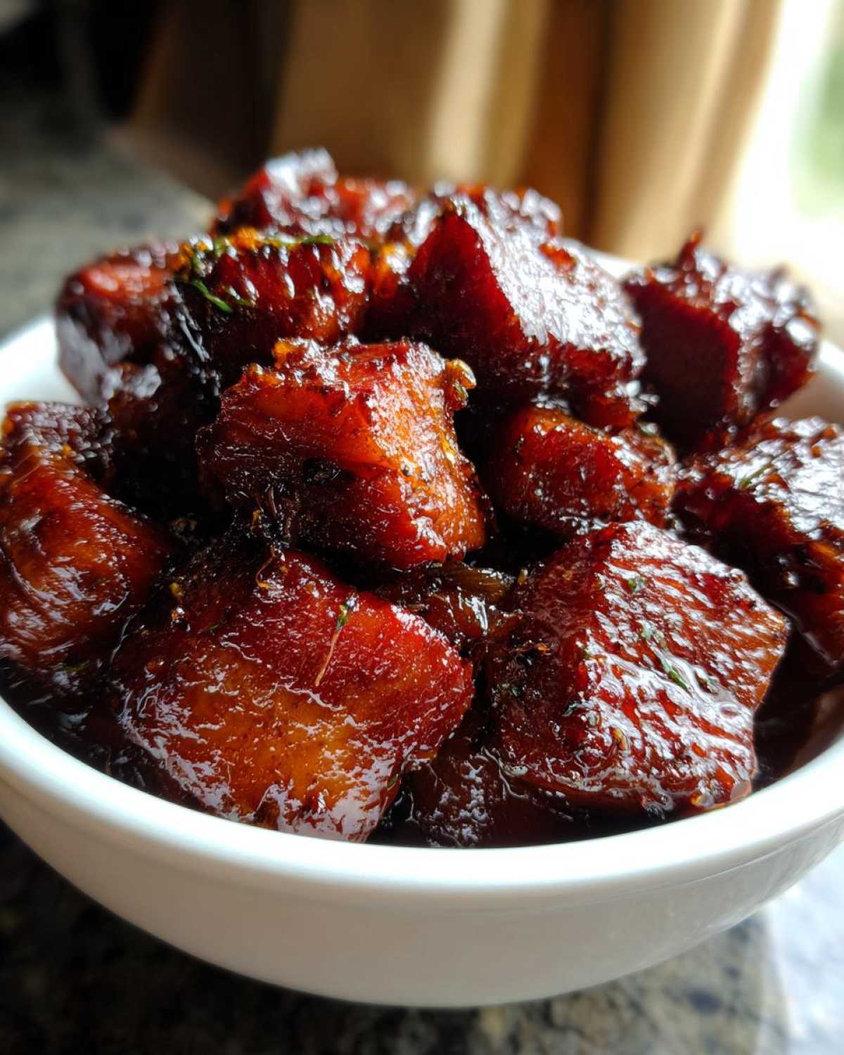 Braised Pork with Spiced Plum Sauce - detail 3