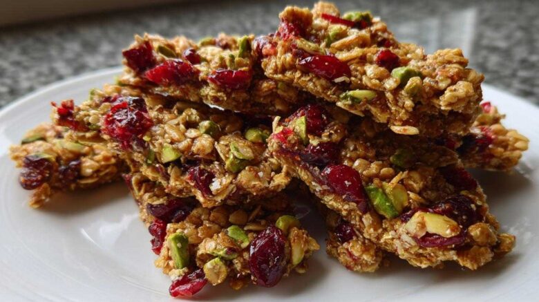 Cranberry Pistachio Granola Bark