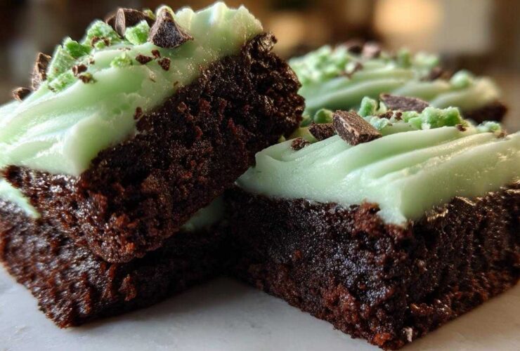 Frosted Mint Brownie Bites