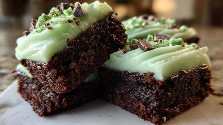 Frosted Mint Brownie Bites