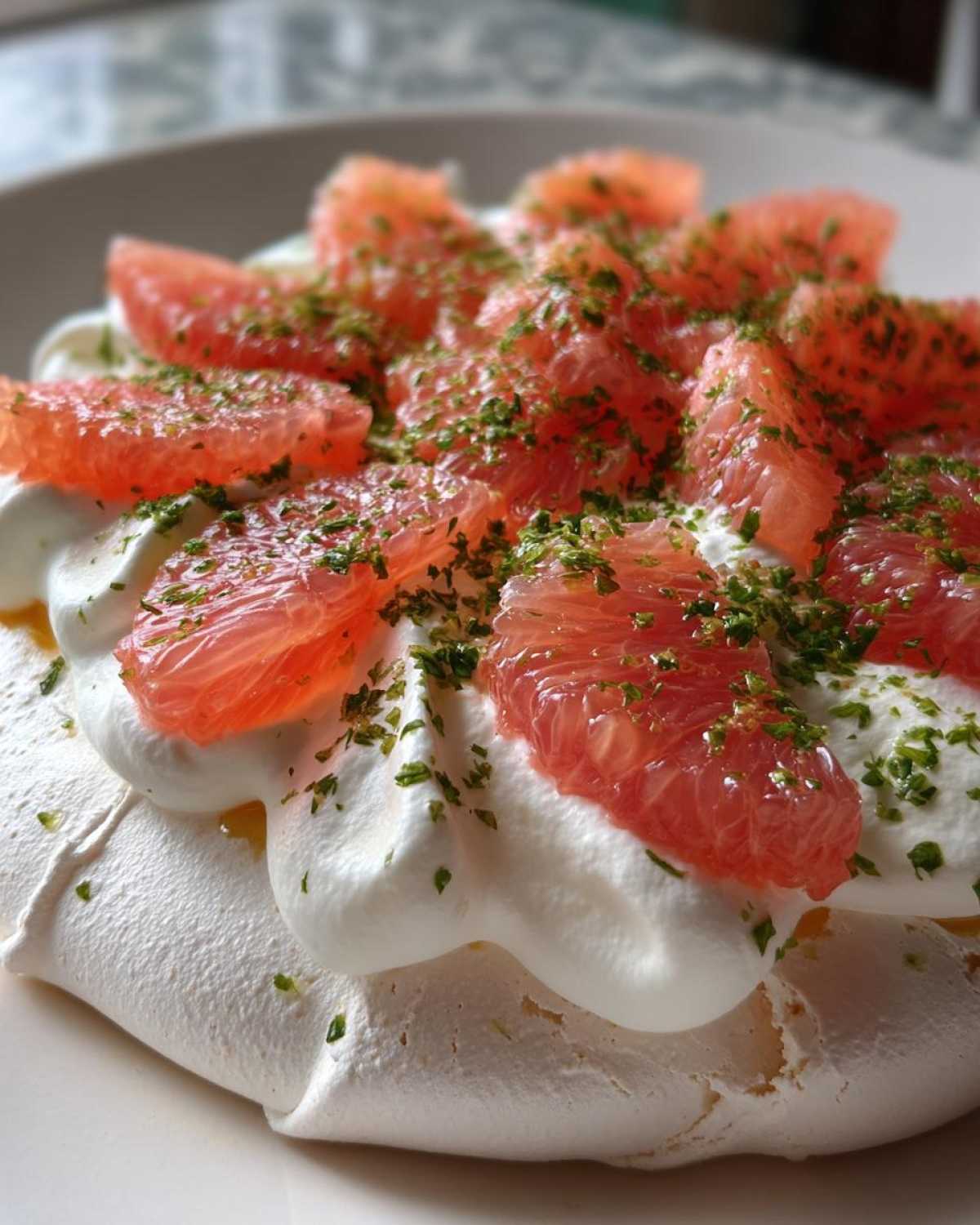 Grapefruit Rosemary Pavlova - detail 1