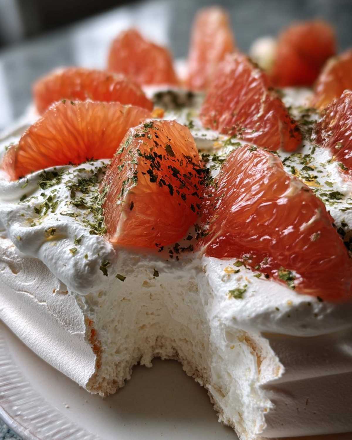 Grapefruit Rosemary Pavlova - detail 3