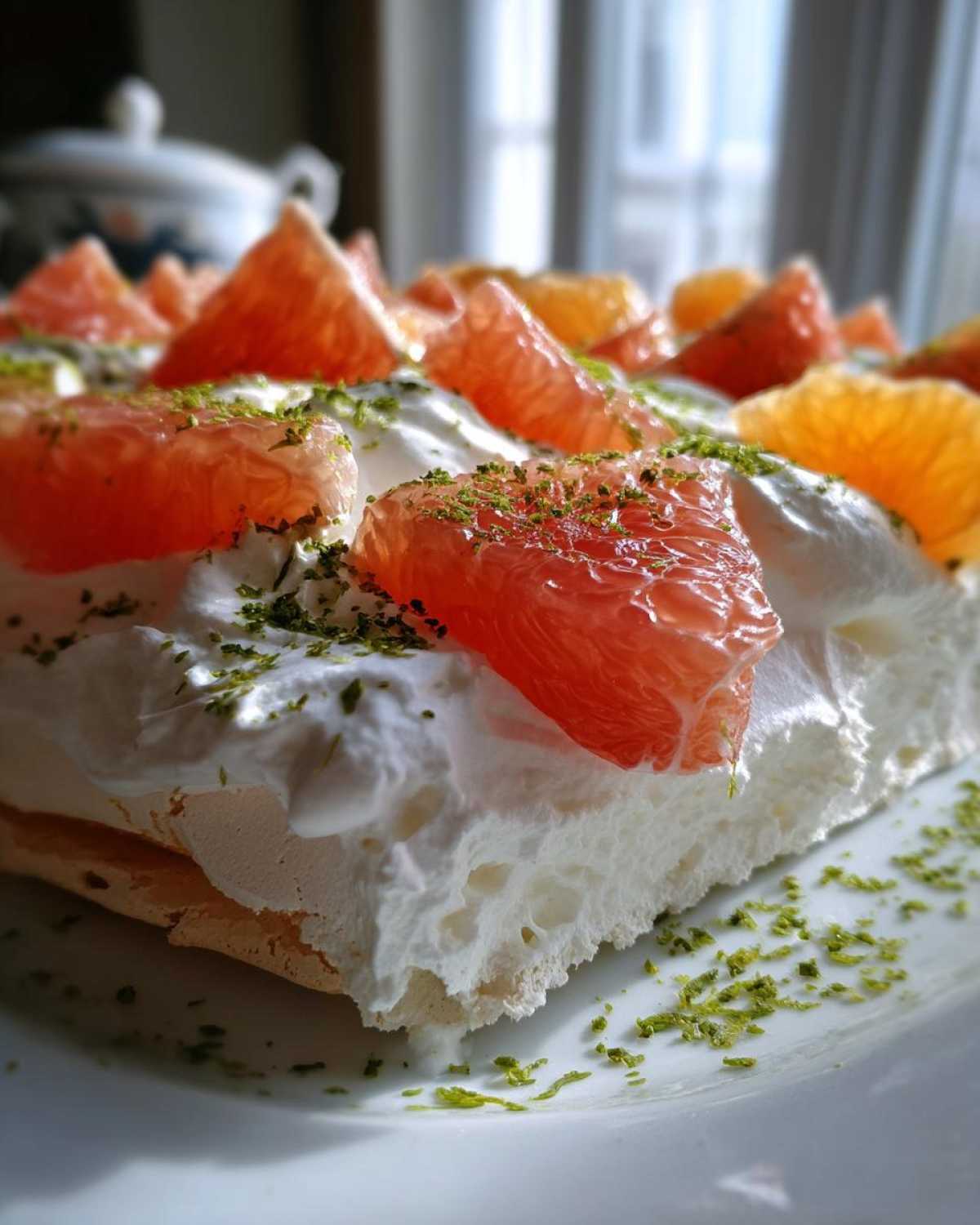 Grapefruit Rosemary Pavlova - detail 4