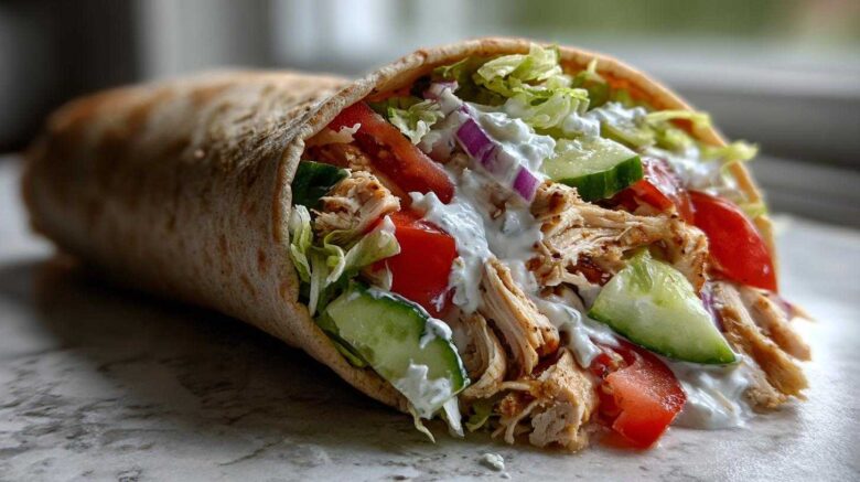 Greek Yogurt Chicken Gyro Wrap