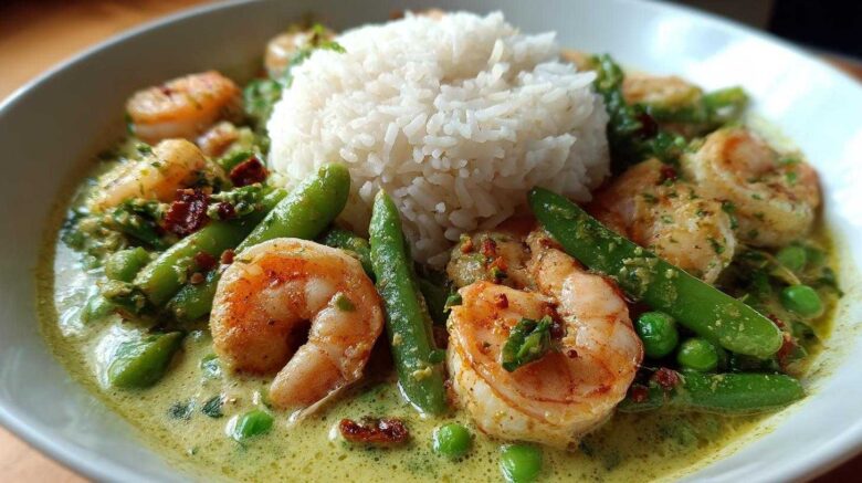 Green Curry Shrimp & Rice