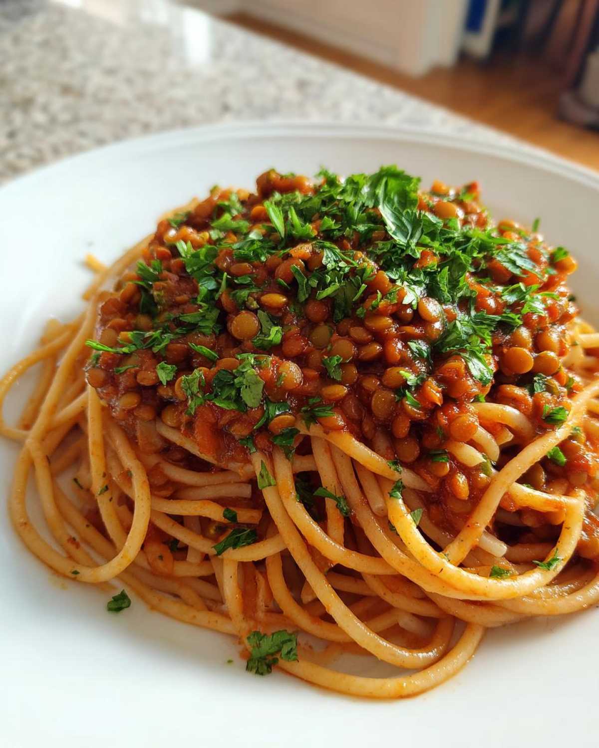 Hearty Lentil Bolognese Pasta - detail 2