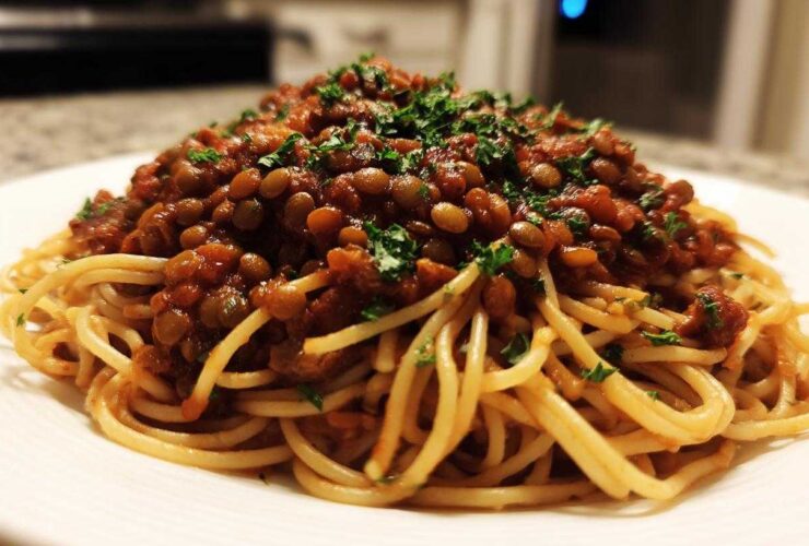 Hearty Lentil Bolognese Pasta