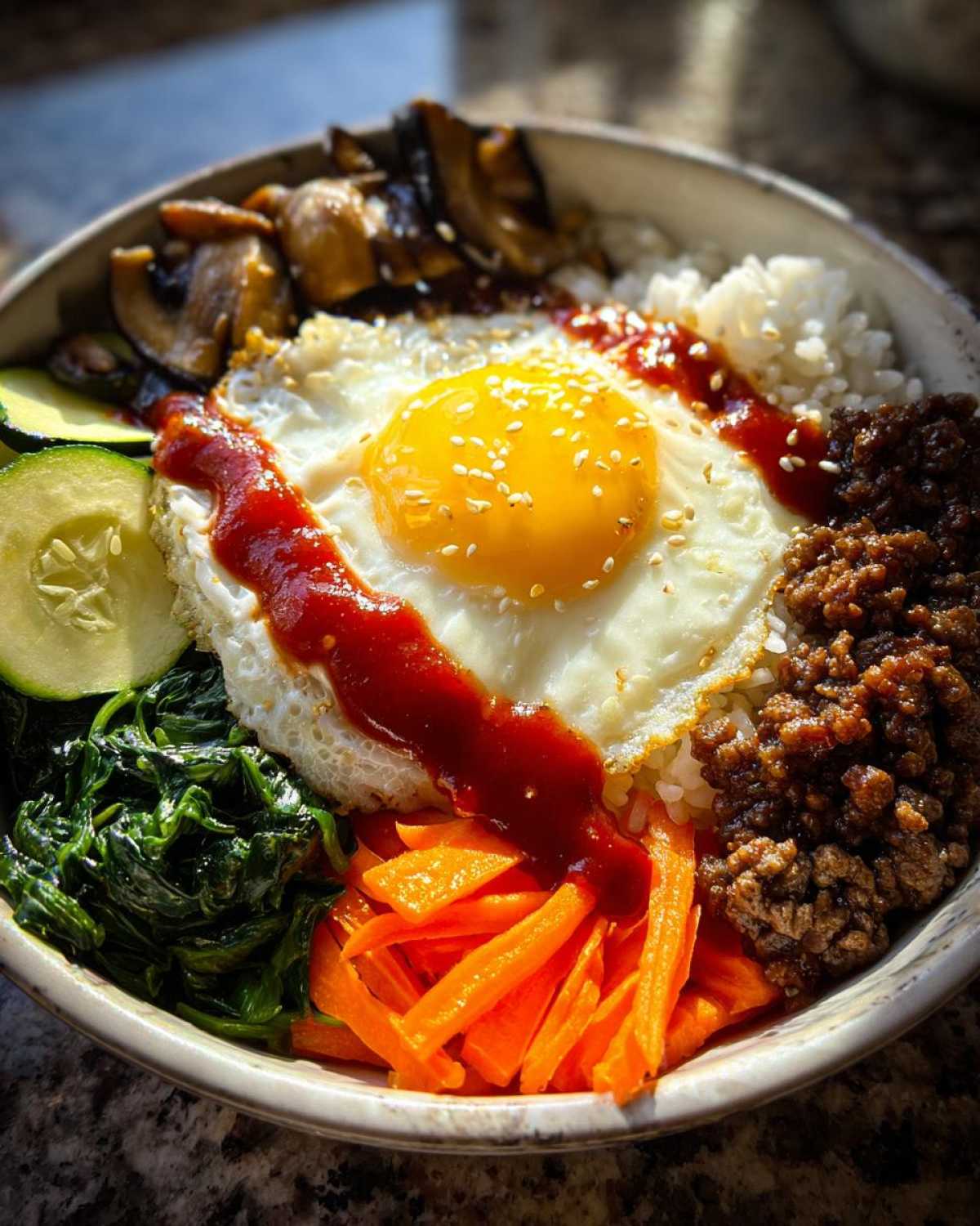 Korean Bibimbap Bowl - detail 1