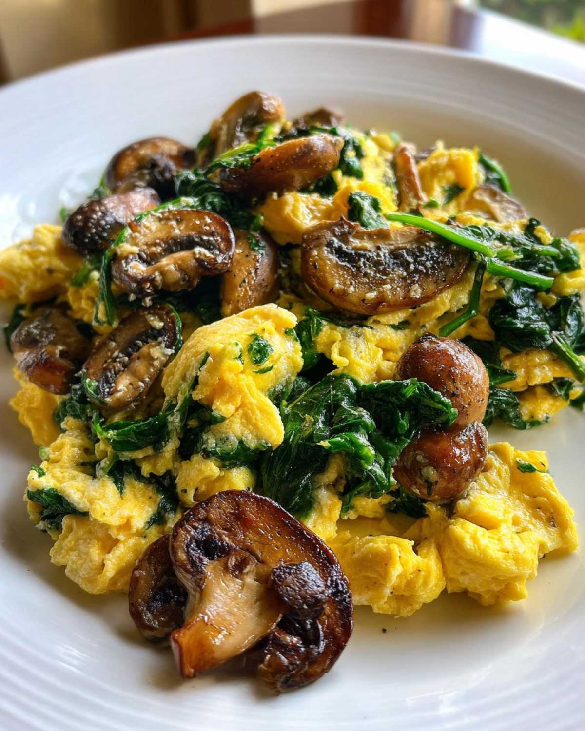 Mushroom Spinach Egg Scramble - detail 4