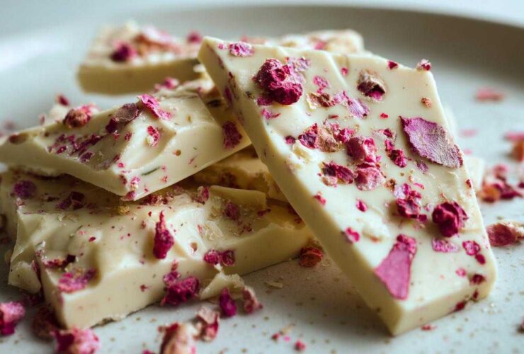 Pink Peppercorn White Chocolate Bark