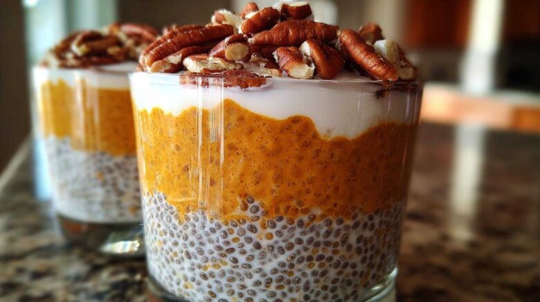 Pumpkin Chia Seed Pudding Parfaits