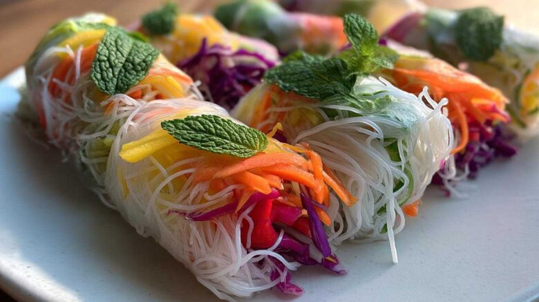 Rainbow Rice Paper Rolls