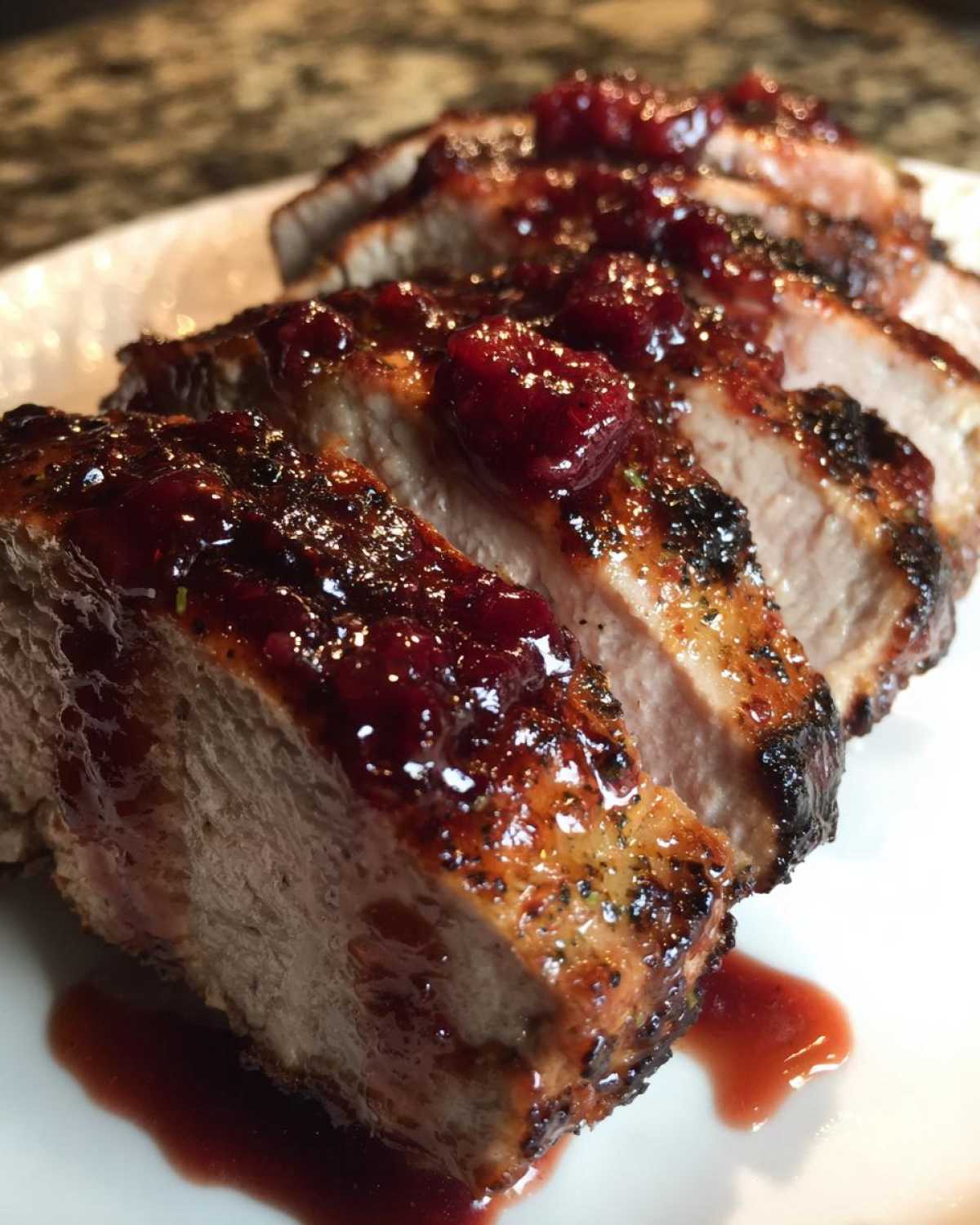 Raspberry Balsamic Glazed Pork Loin - detail 4