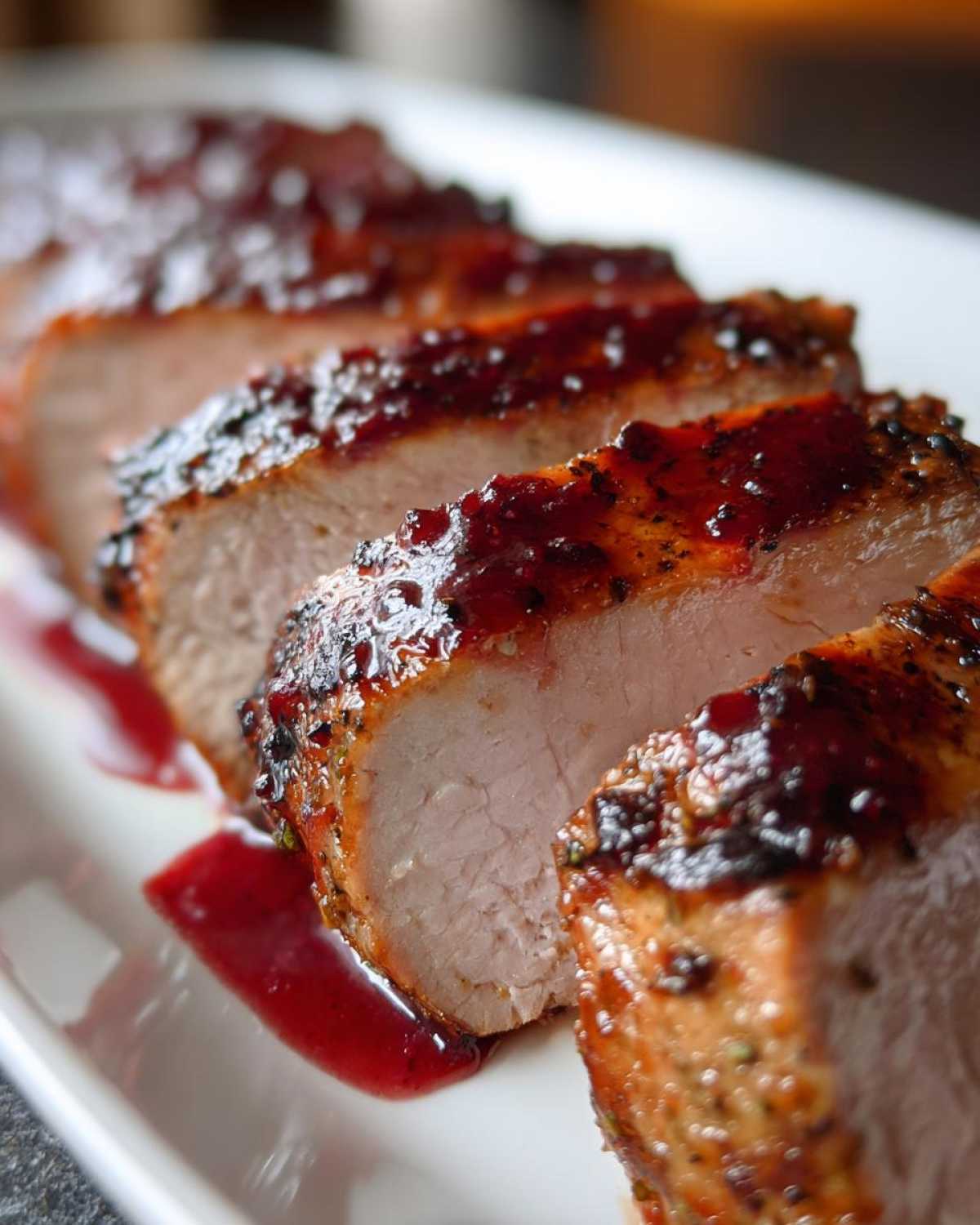 Raspberry Balsamic Glazed Pork Loin - detail 1