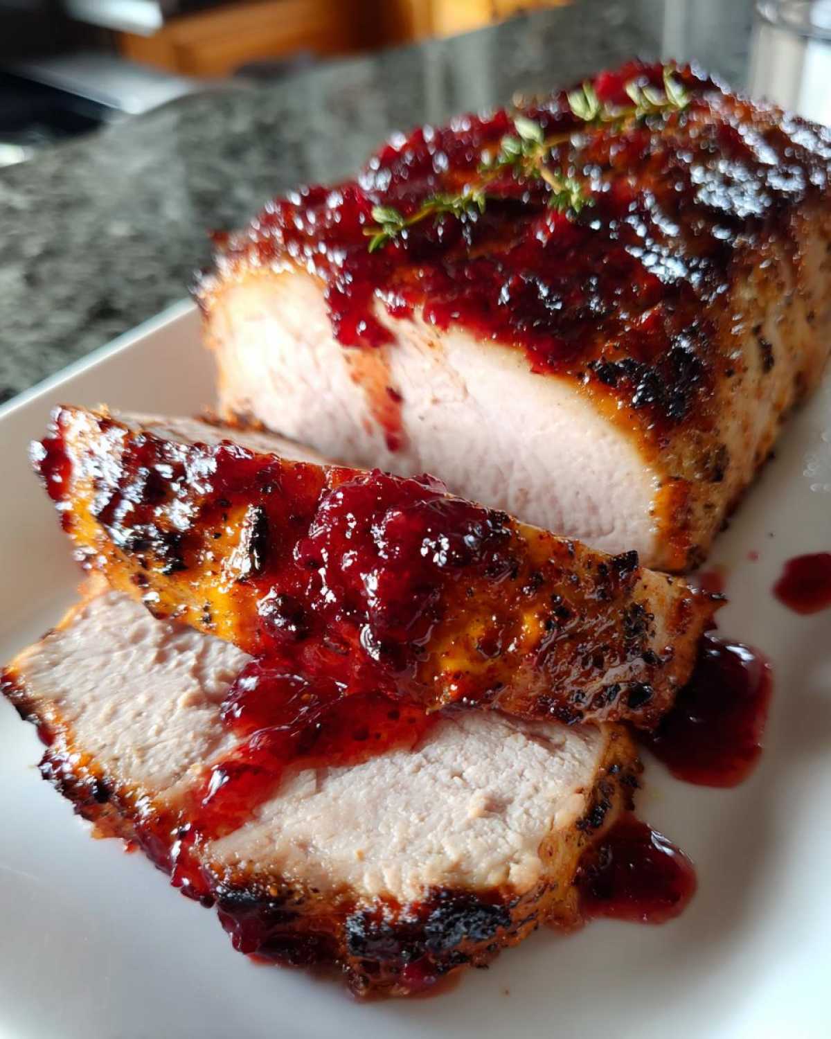 Raspberry Balsamic Glazed Pork Loin - detail 2
