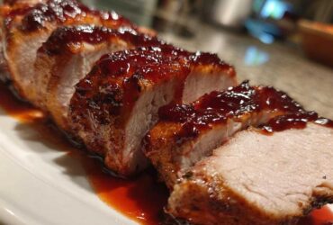 Raspberry Balsamic Glazed Pork Loin