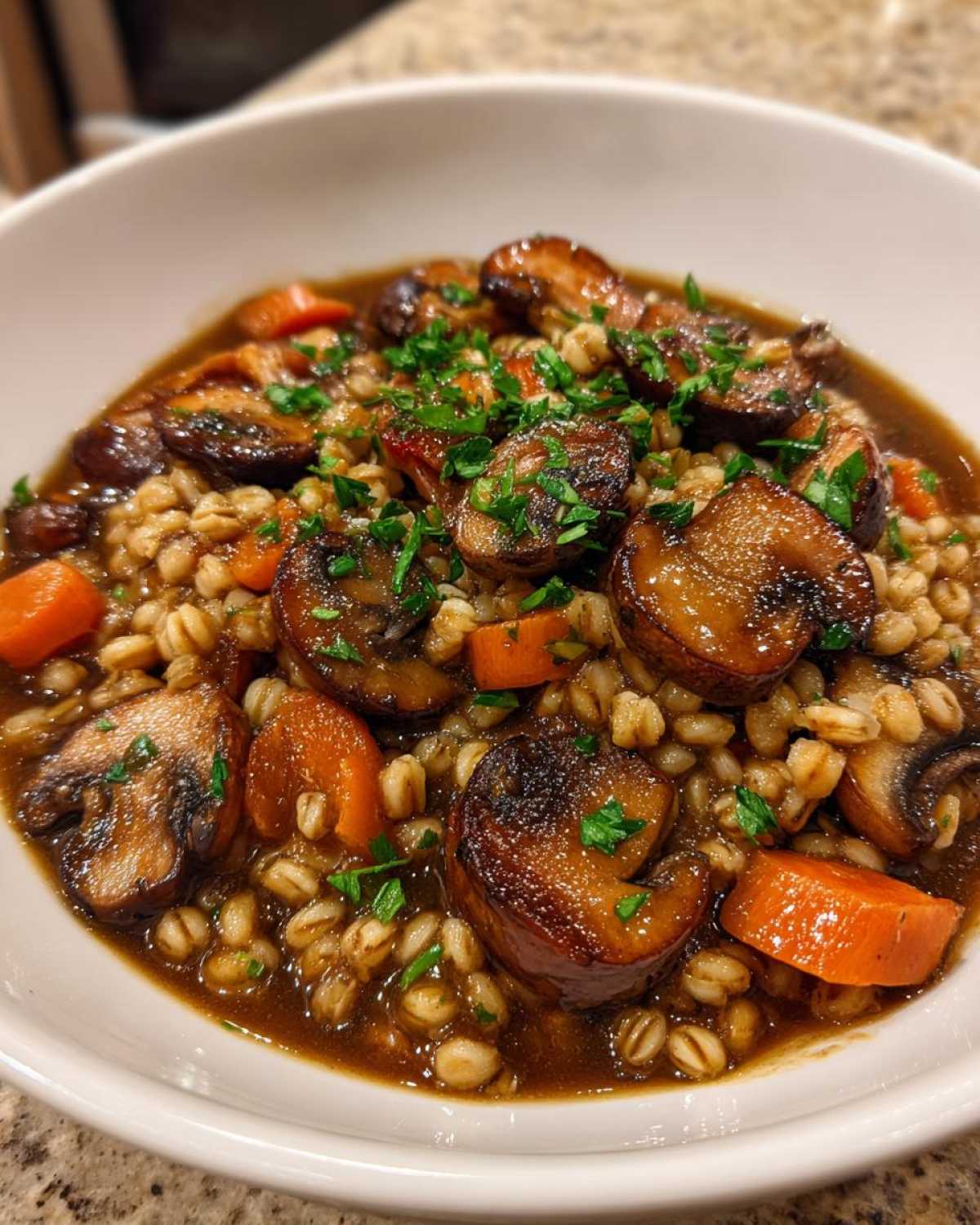 Savory Mushroom Barley Stew - detail 4