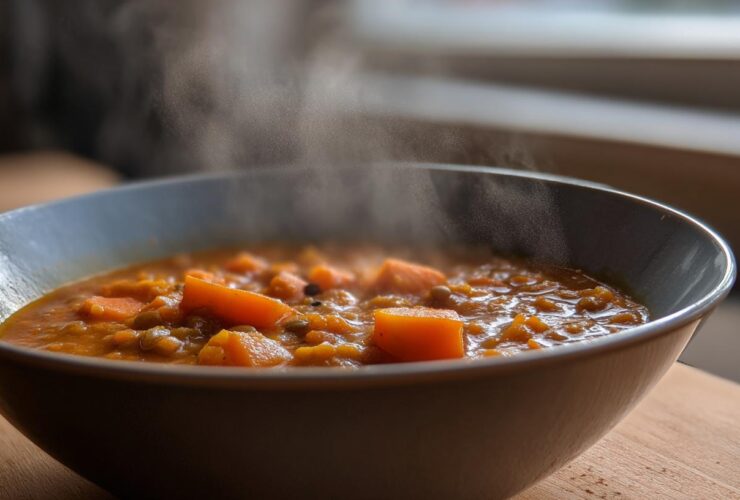 Spiced Sweet Potato Lentil Soup
