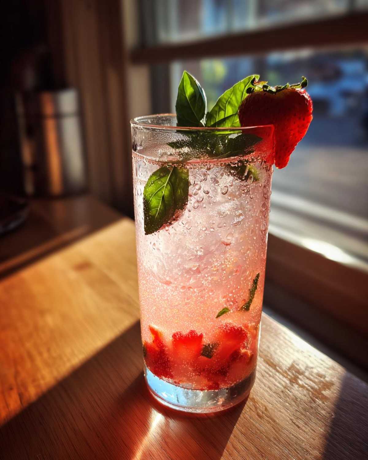 Strawberry Basil Gin Fizz - detail 1