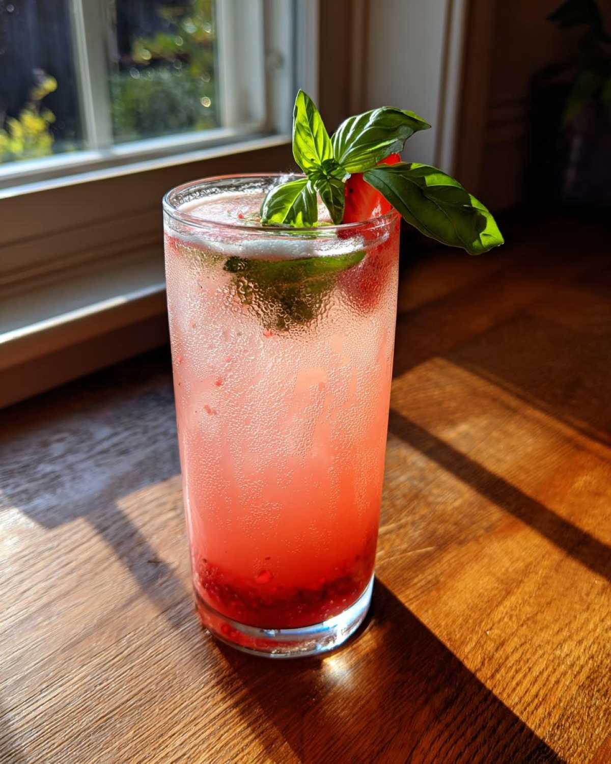 Strawberry Basil Gin Fizz - detail 2
