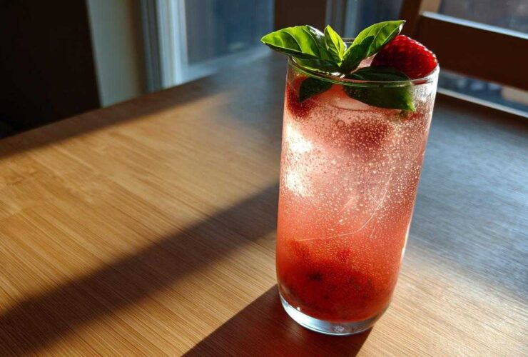 Strawberry Basil Gin Fizz