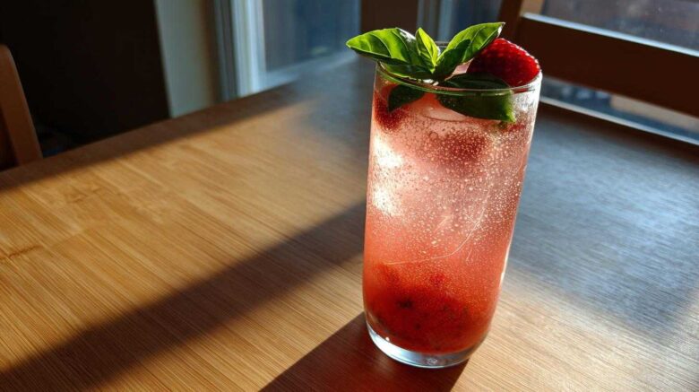 Strawberry Basil Gin Fizz