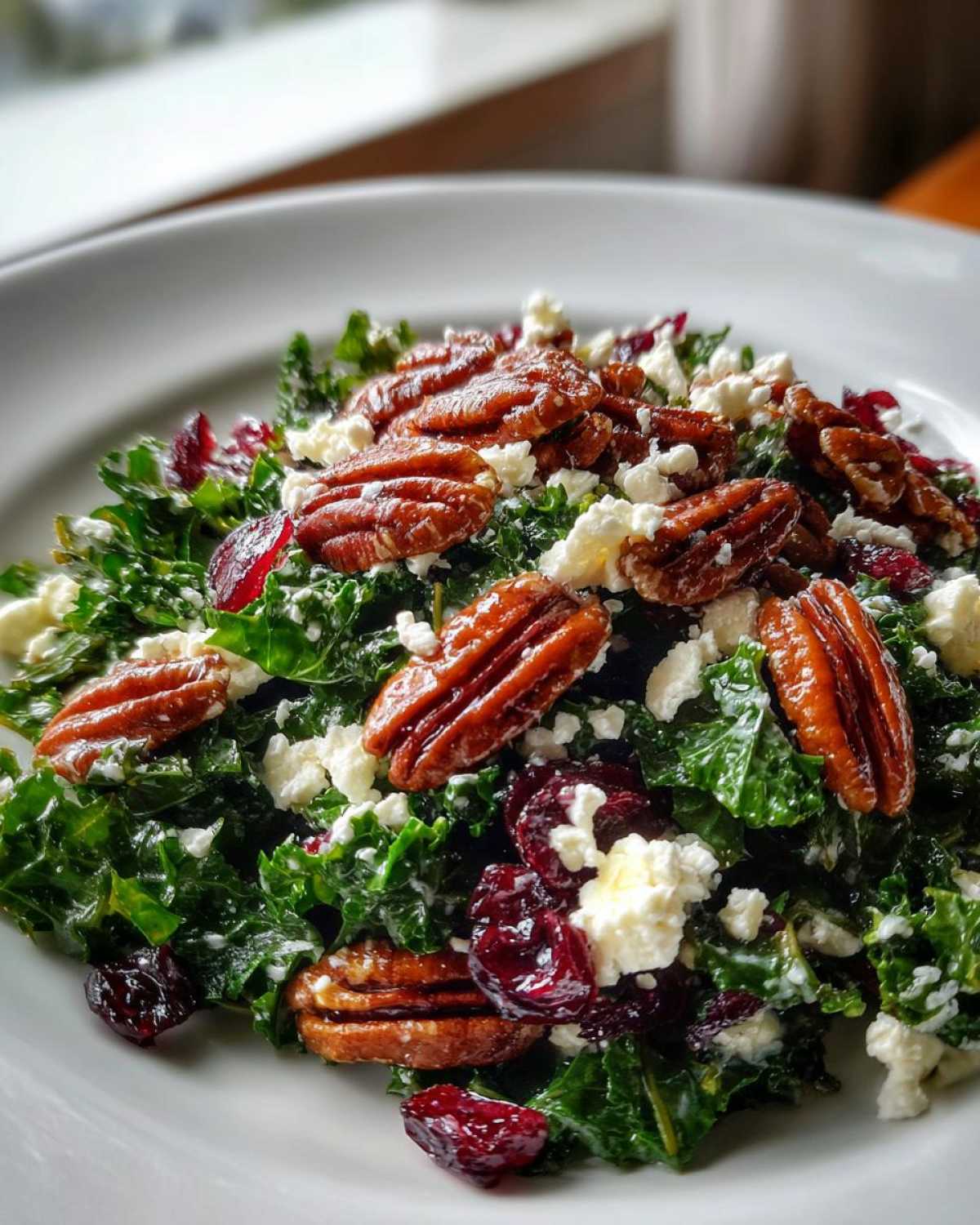 Warm Winter Kale Salad with Candied Pecans - detail 1