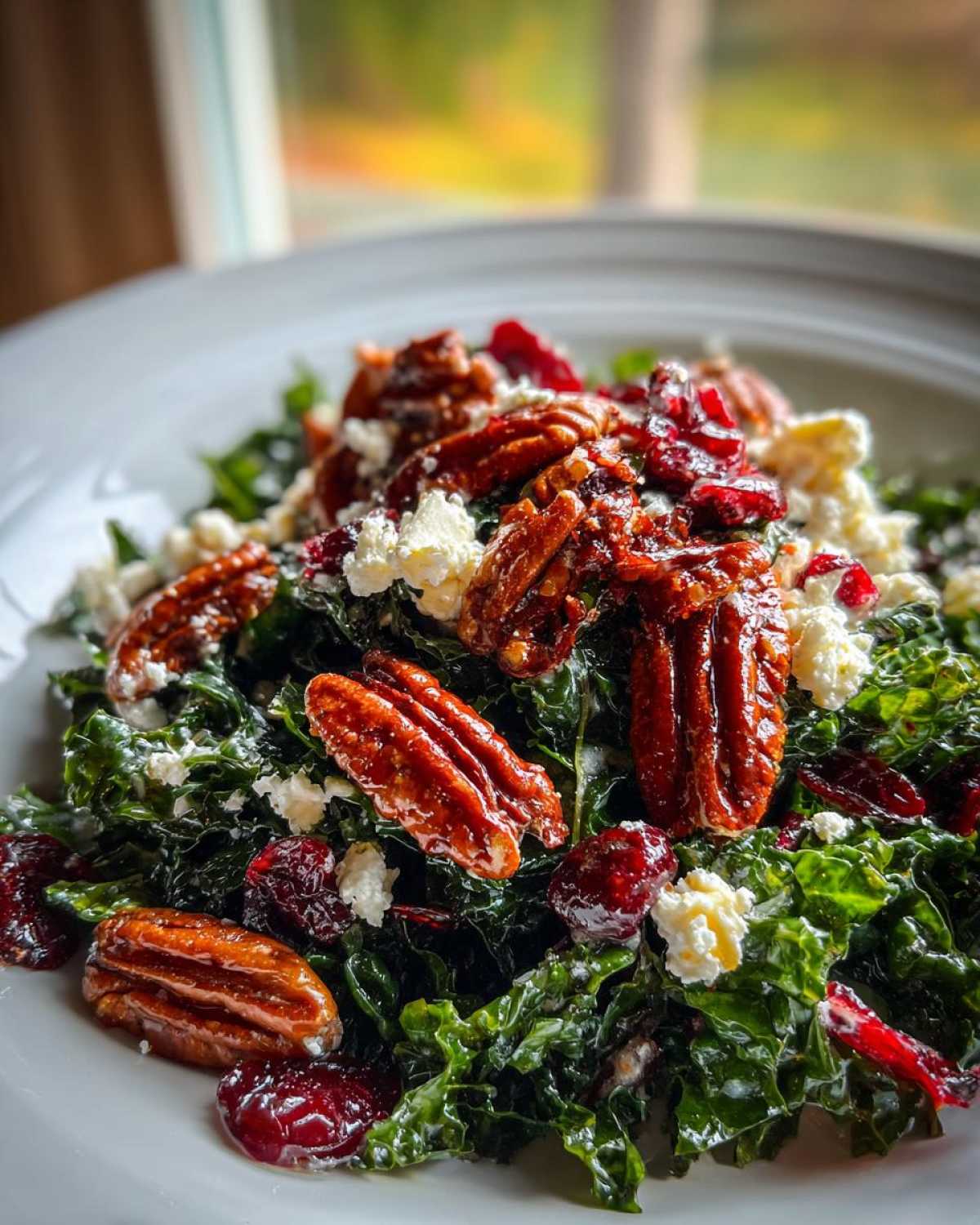 Warm Winter Kale Salad with Candied Pecans - detail 2