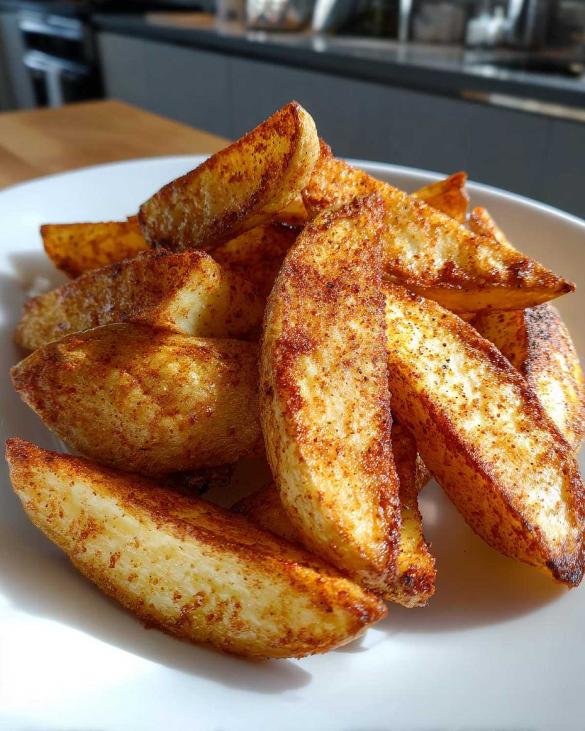 air fryer potato wedges - detail 1