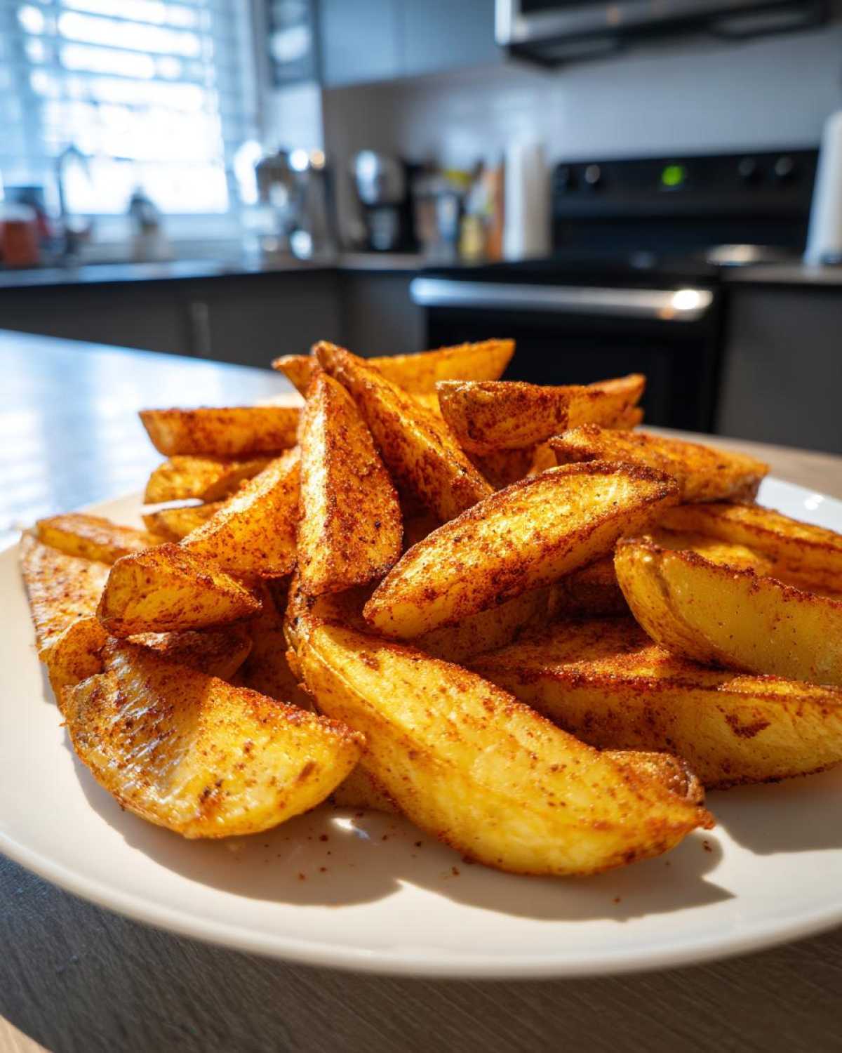 air fryer potato wedges - detail 2
