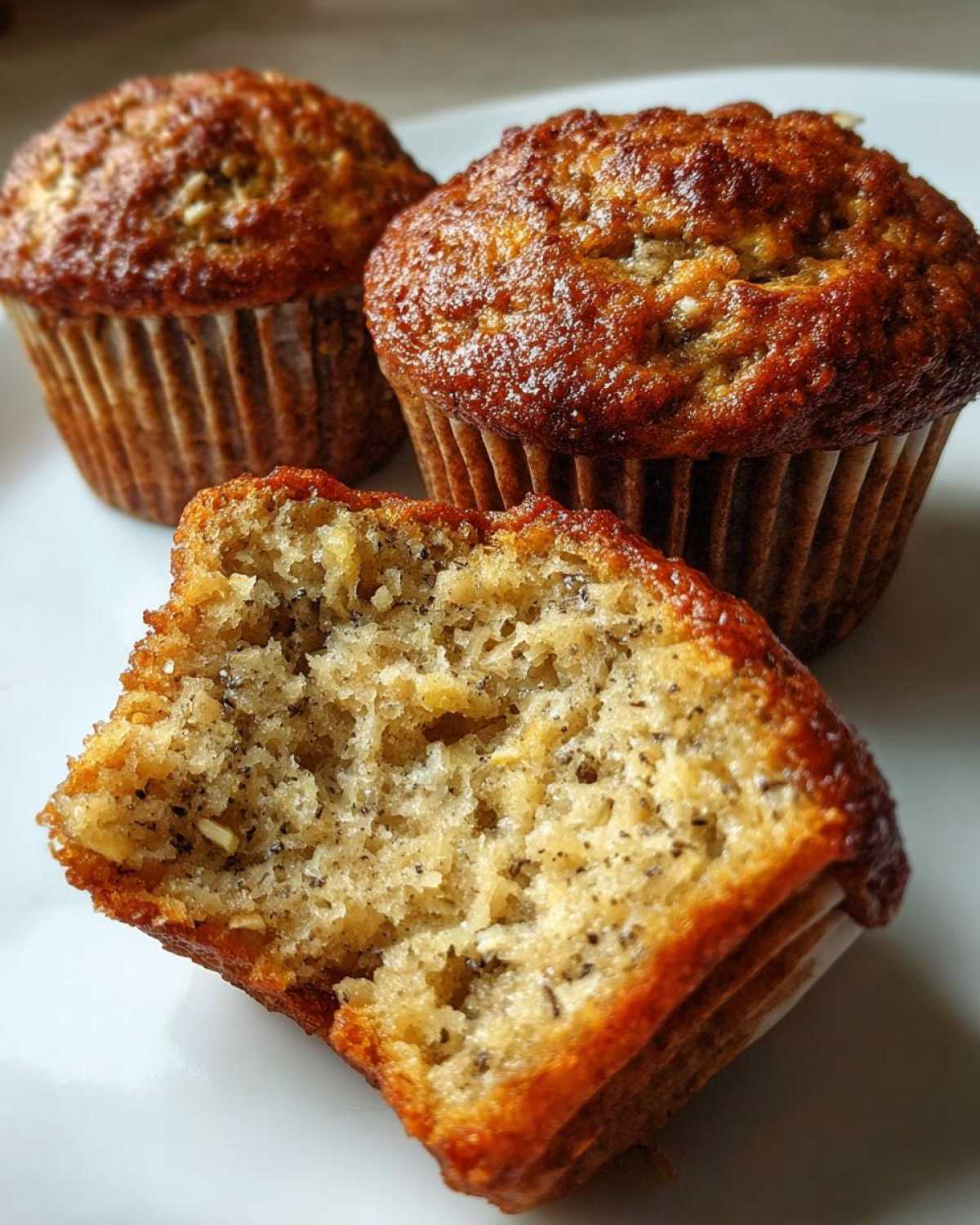 banana oatmeal muffins - detail 3