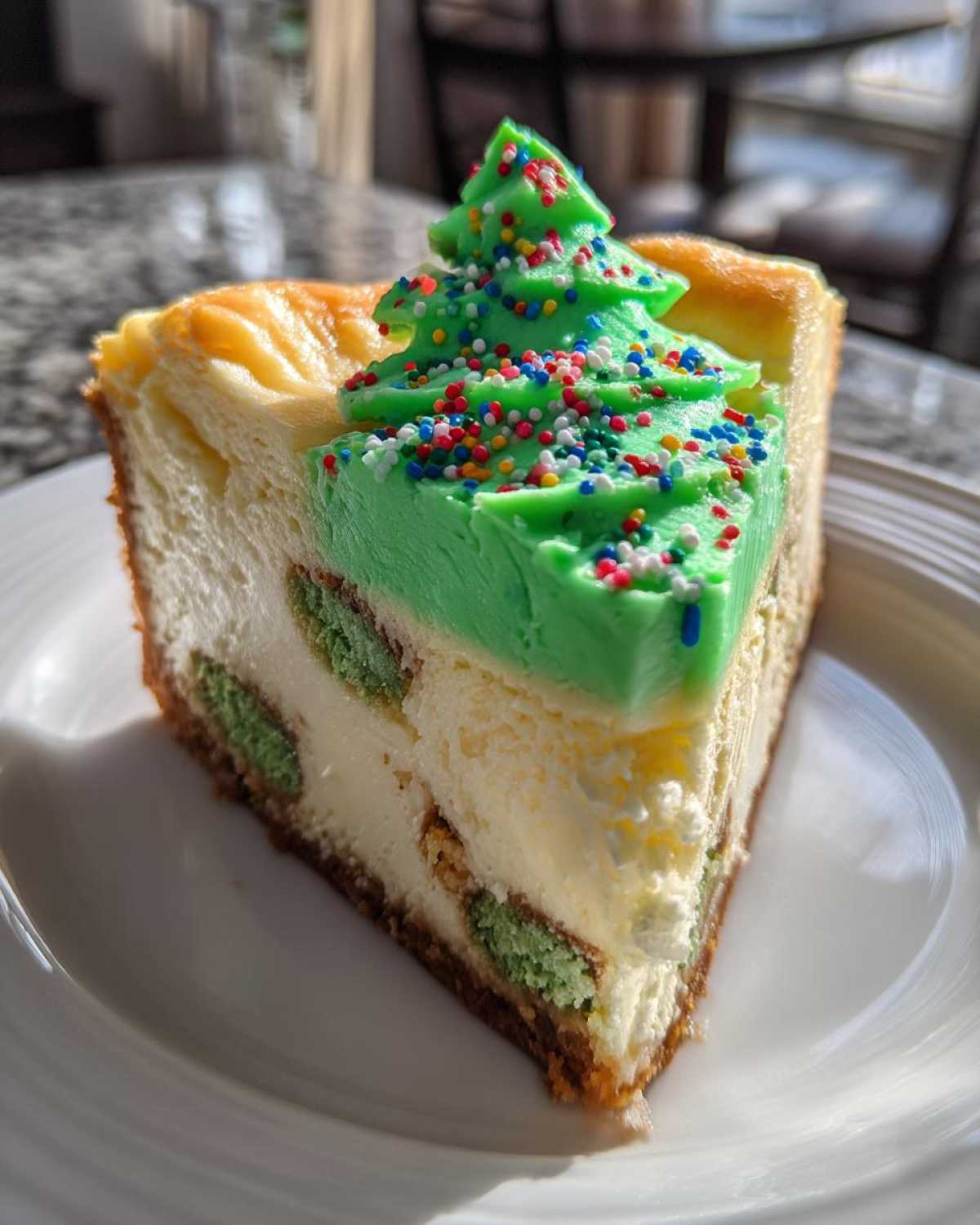 christmas tree cheesecake - detail 3