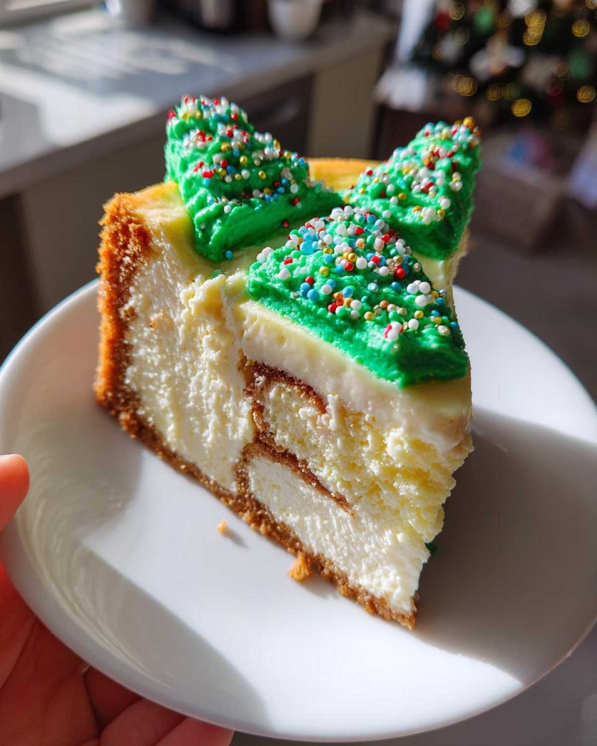 christmas tree cheesecake - detail 4