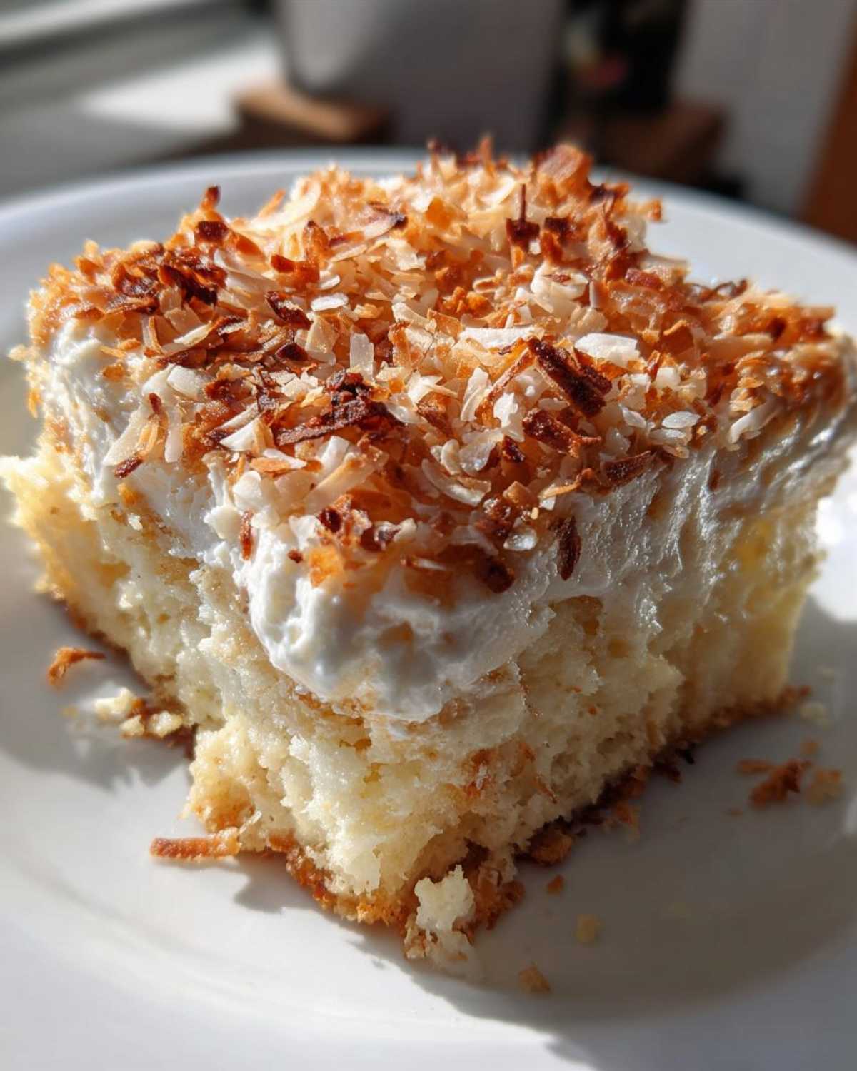 coconut poke cake - detail 1