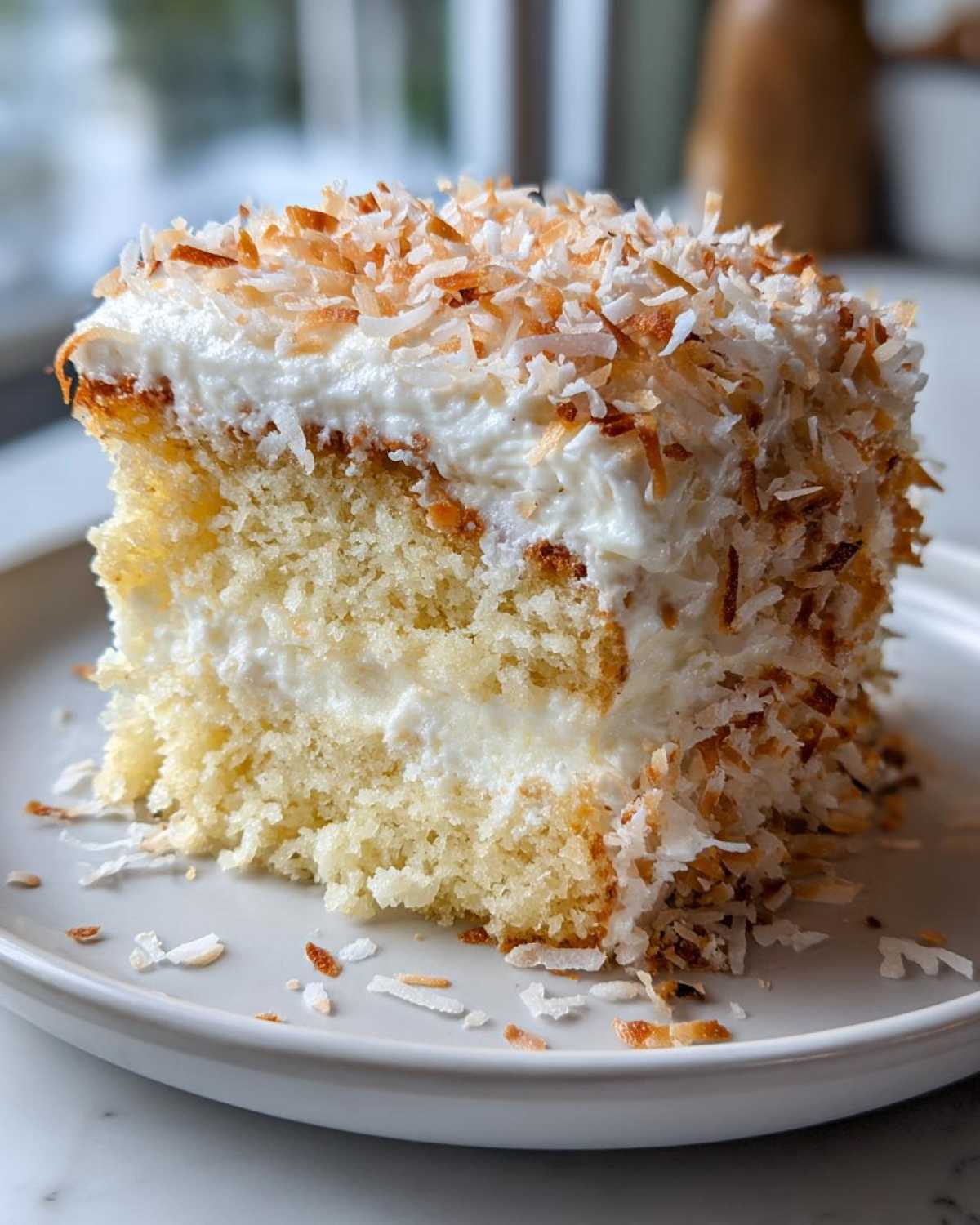 coconut poke cake - detail 2