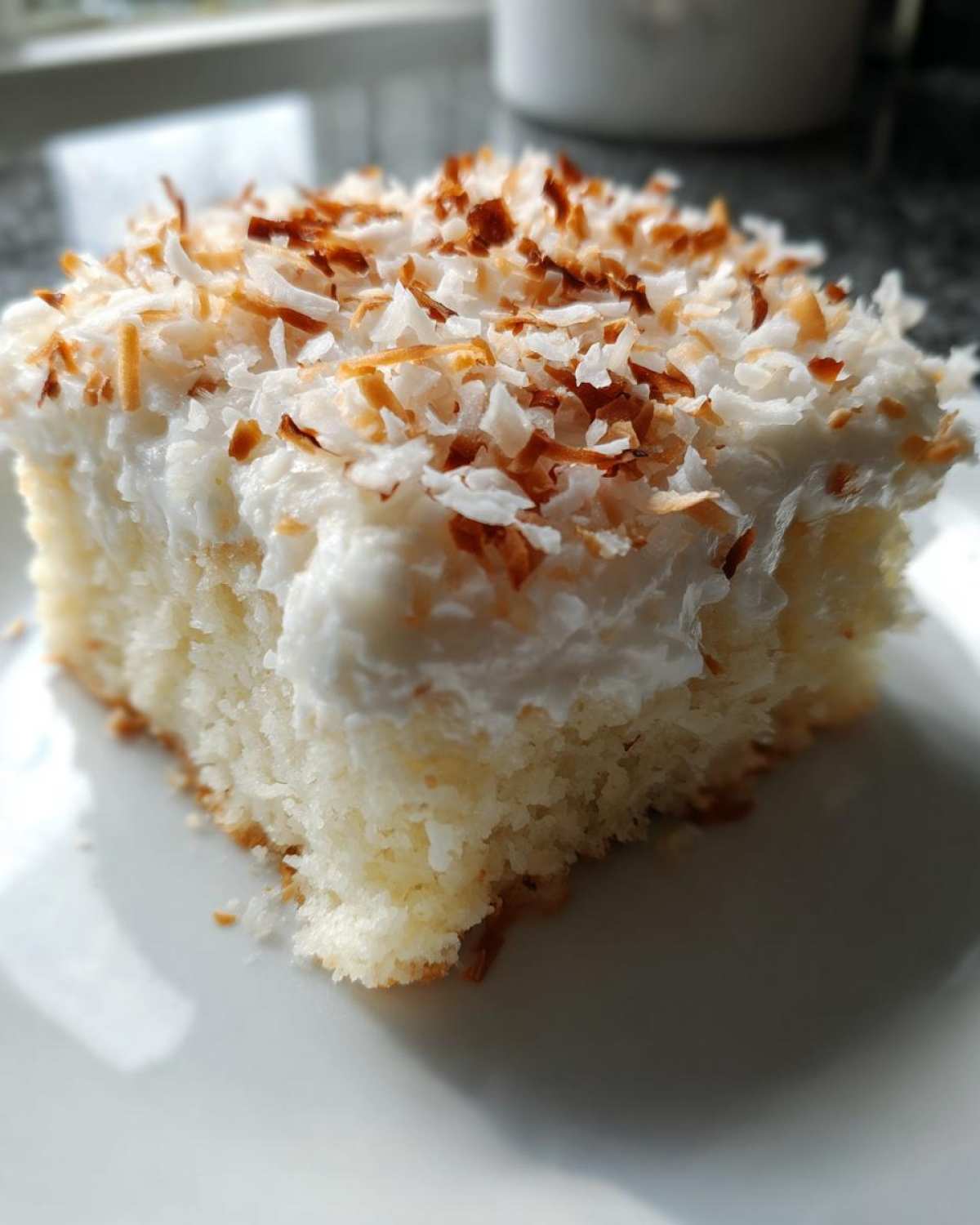 coconut poke cake - detail 3