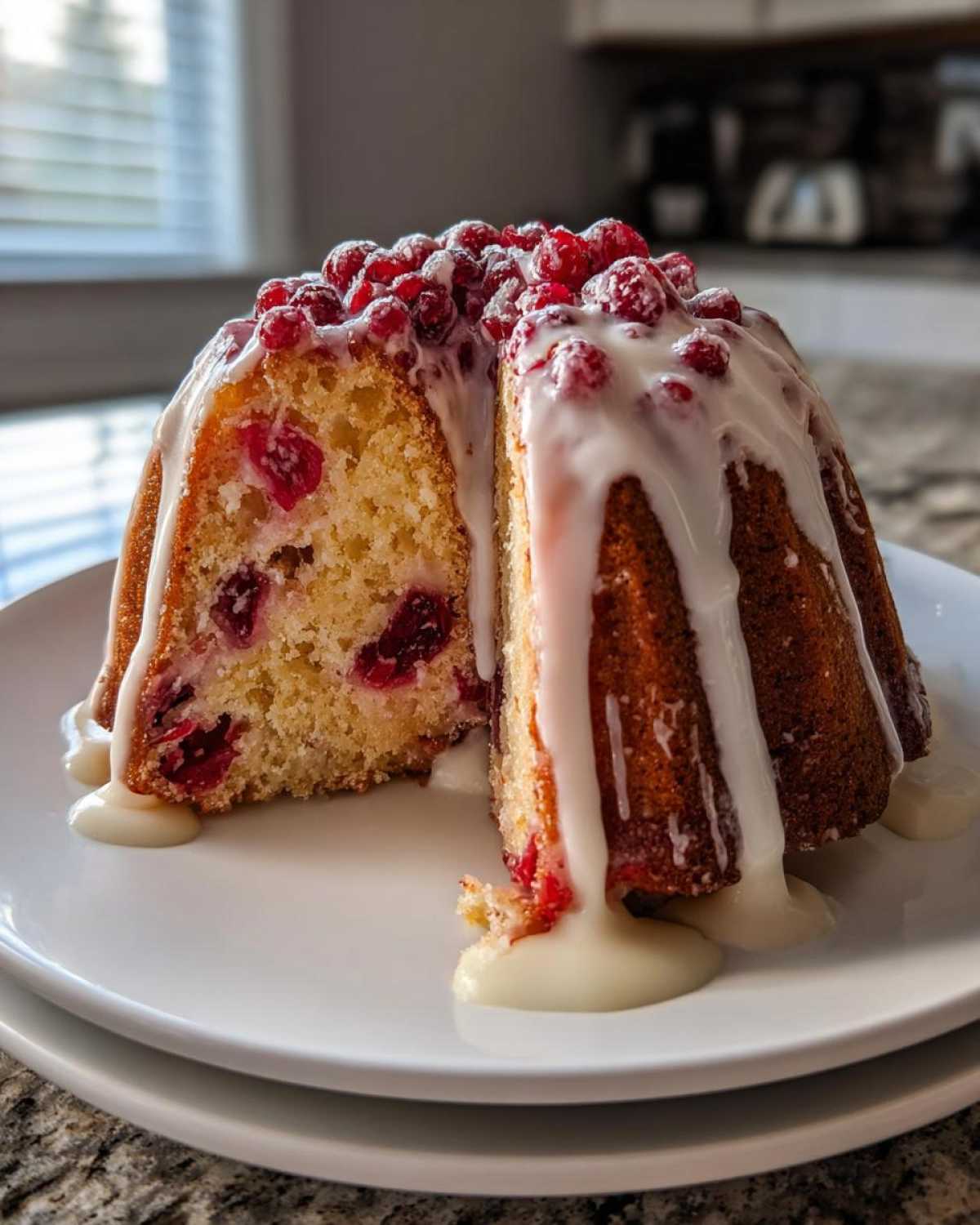 cranberry orange cake - detail 1